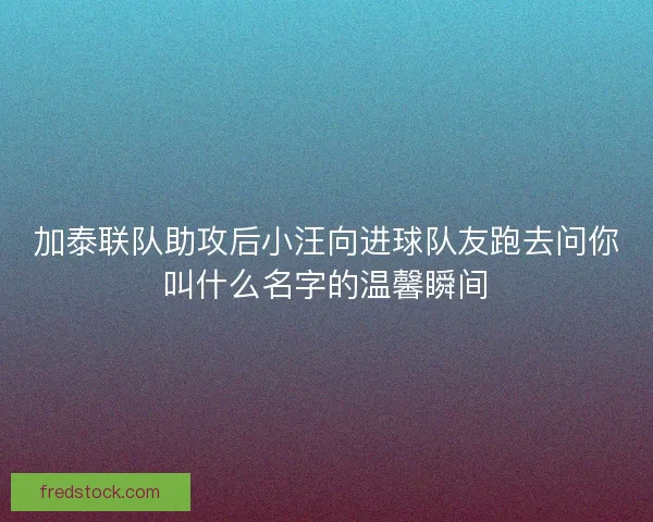 加泰联队助攻后小汪向进球队友跑去问你叫什么名字的温馨瞬间