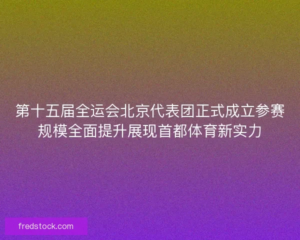 第十五届全运会北京代表团正式成立参赛规模全面提升展现首都体育新实力